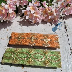 Grn Boho hrpynt med 8 cm spnde