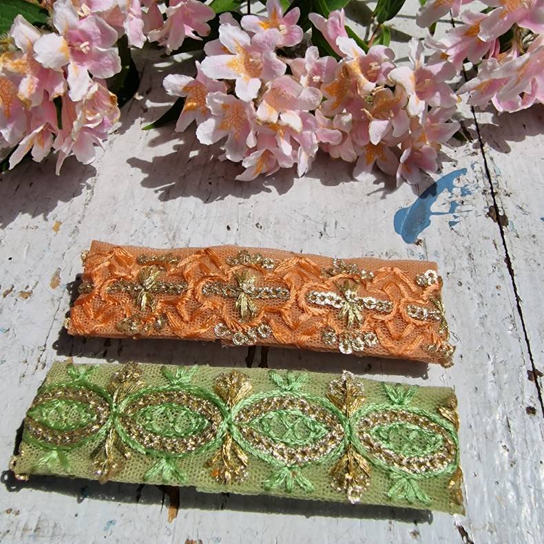 Grn Boho hrpynt med 8 cm spnde