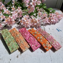 Rosa Boho hrpynt med 8 cm spnde