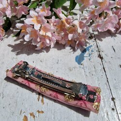 Rosa Boho hrpynt med 8 cm spnde