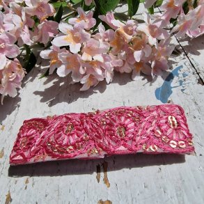 Pink Boho hrpynt med 8 cm spnde