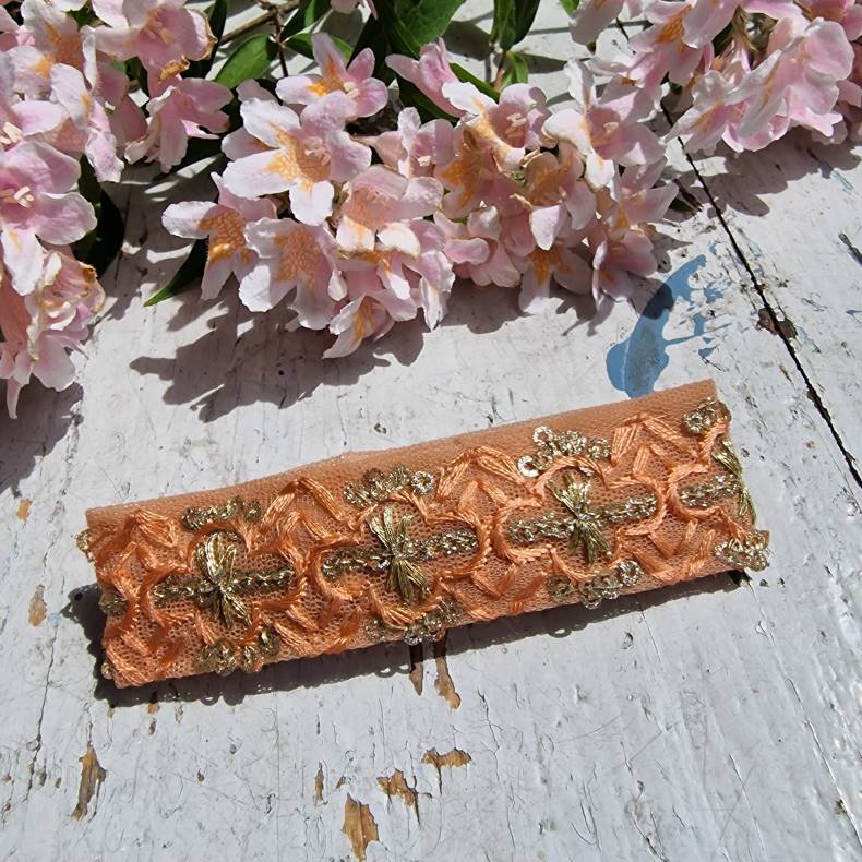 Fersken Boho hrpynt med 8 cm spnde