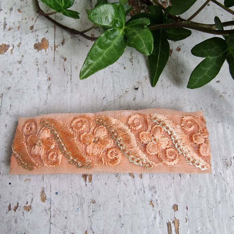 Abrikos boho hrpynt med 8 cm spnde