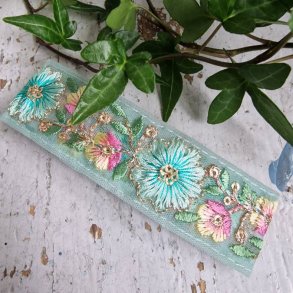 Turkis blomst hrpynt med 10 cm spnde No.41