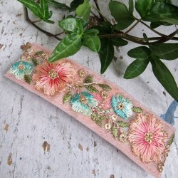 Rosa blomst hrpynt med 10 cm spnde No.1