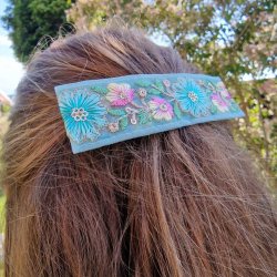 Turkis blomst hrpynt med 10 cm spnde No.41