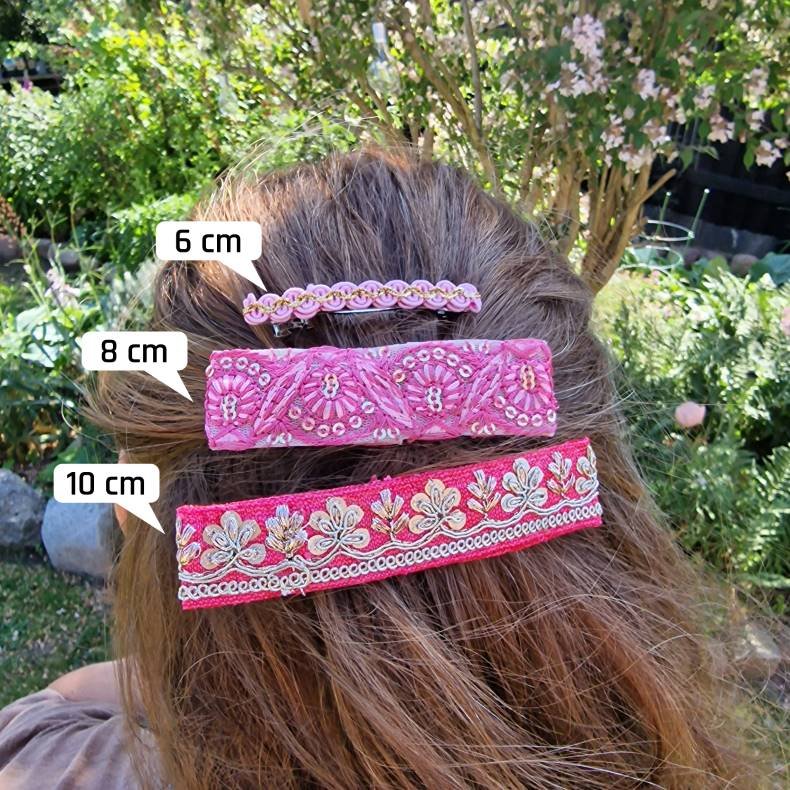 Rosa Boho hrpynt med 8 cm spnde