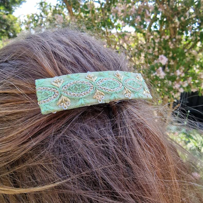 Fersken Boho hrpynt med 8 cm spnde