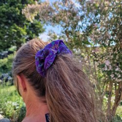 Scrunchies rd/gylden vintage silke Medium 
