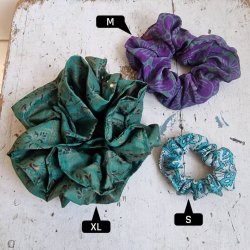 Scrunchie gr vintage silke Medium 