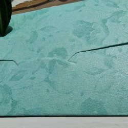 Kuvert Lys turkis med guld mnster