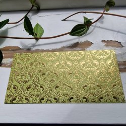 Kuvert lys grn med guld mnster