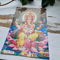 Ganesha pink lotus postkort