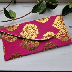 Pink Stof pengegave kuverttaske