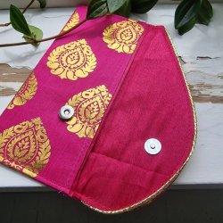 Pink Stof pengegave kuverttaske