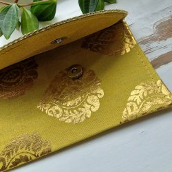 Limegrn Stof pengegave kuverttaske