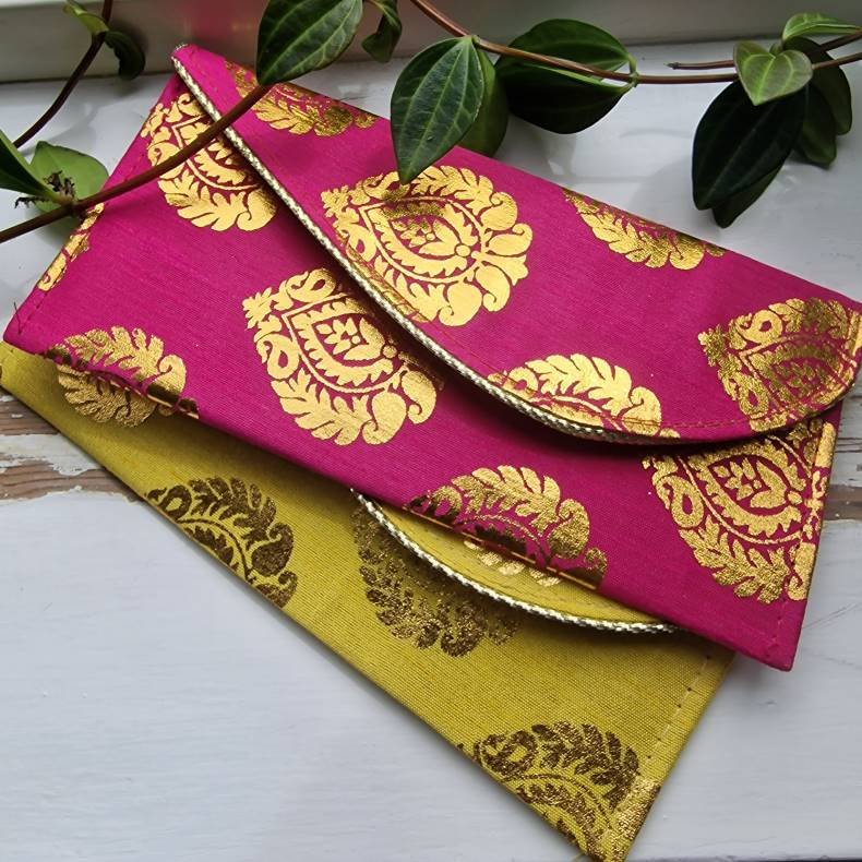 Pink Stof pengegave kuverttaske