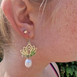 Lotus med stor ferskvandsperle S