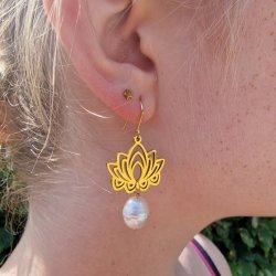  Lotus med stor ferskvandsperle G