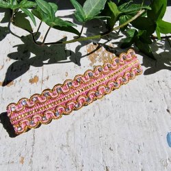 Rosa med sten hrpynt med 10 cm spnde No.2