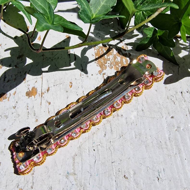 Rosa med sten hrpynt med 10 cm spnde No.2