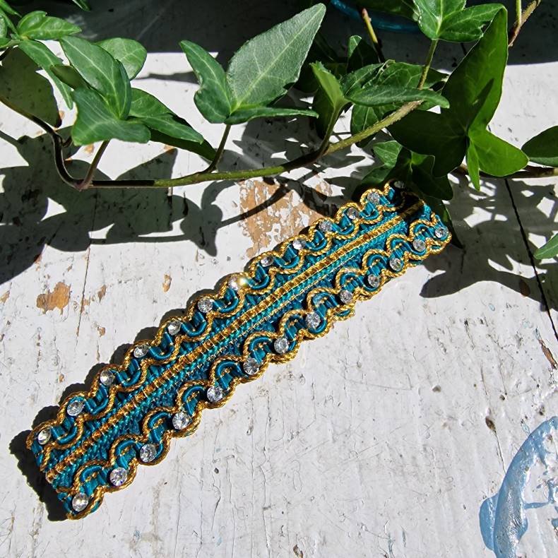 Turkis med sten hrpynt med 10 cm spnde No.43