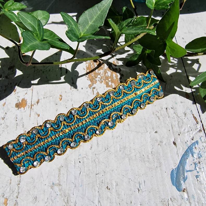 Turkis med sten hrpynt med 10 cm spnde No.43