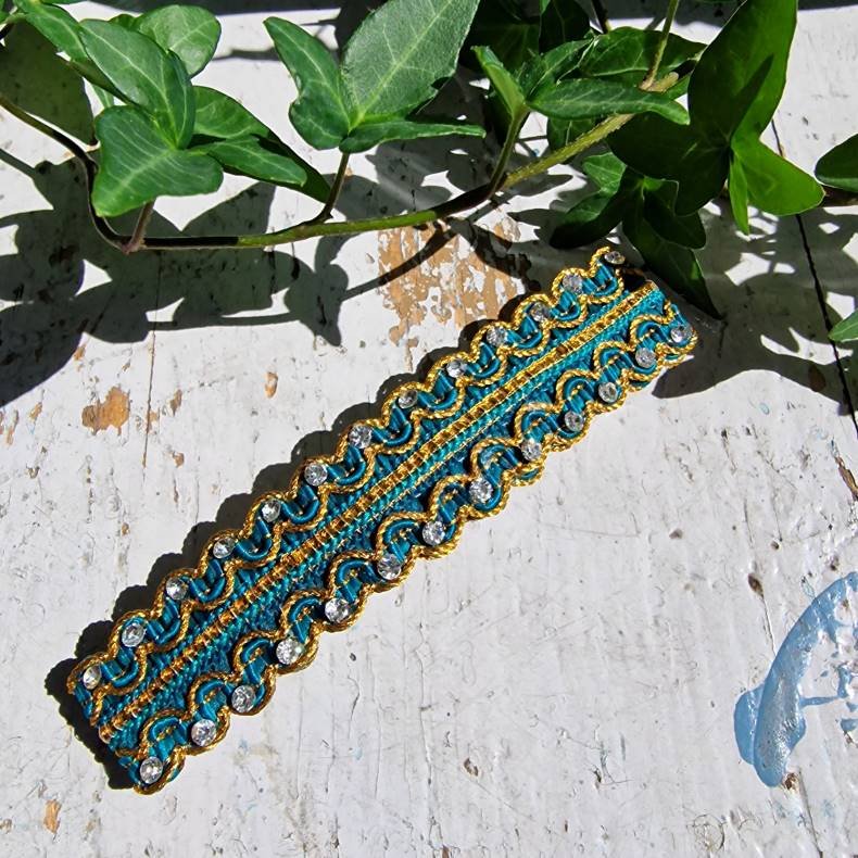 Turkis med sten hrpynt med 10 cm spnde No.43