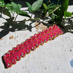 Pink med sten hrpynt med 10 cm spnde No.9