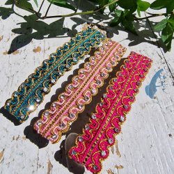 Pink med sten hrpynt med 10 cm spnde No.9