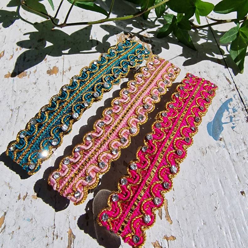 Pink med sten hrpynt med 10 cm spnde No.9