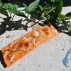 Orange/fersken  hrpynt med 10 cm spnde No.31