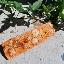 Orange/fersken  hrpynt med 10 cm spnde No.31