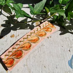 Fersken/orange  hrpynt med 10 cm spnde No.32