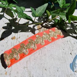 Orange neon hrpynt med 10 cm spnde No.35