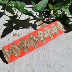 Orange neon hrpynt med 10 cm spnde No.35