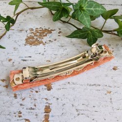 Fersken/rosa hrpynt med 10 cm spnde No.28