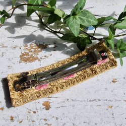 Natur/pink hrpynt med 10 cm spnde No.89