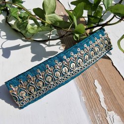 Mrk petrol hrpynt med 10 cm spnde No.50