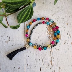 Mala braclet farvet agate