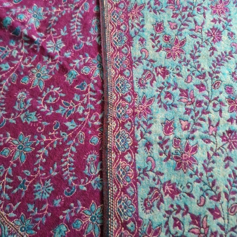 Meditationstppe varm lilla/blturkis