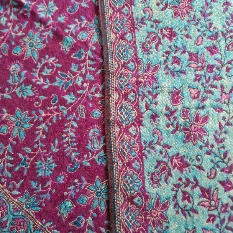 Meditationstppe varm lilla/blturkis