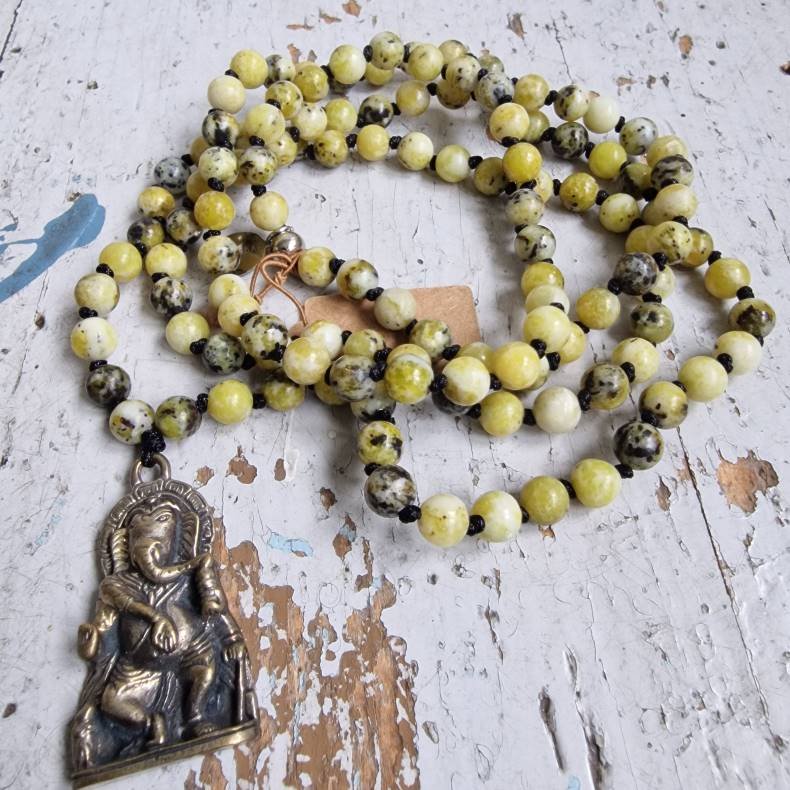 Serpentin Ganesha luksus boheme mala