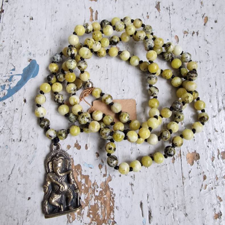 Serpentin Ganesha luksus boheme mala