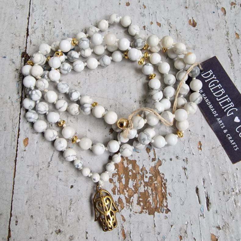 Howlite hamsa luksus boheme mala