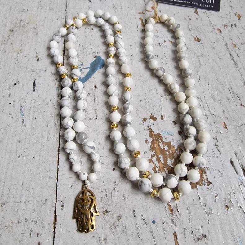 Howlite hamsa luksus boheme mala