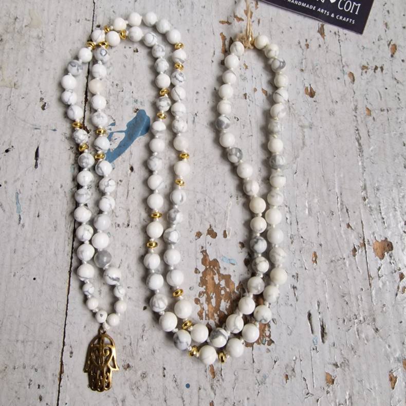 Howlite hamsa luksus boheme mala