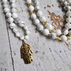 Howlite hamsa luksus boheme mala
