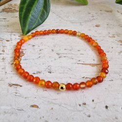 Pari armbnd orange agate facet 4 mm