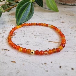 Pari armbnd orange agate facet 4 mm